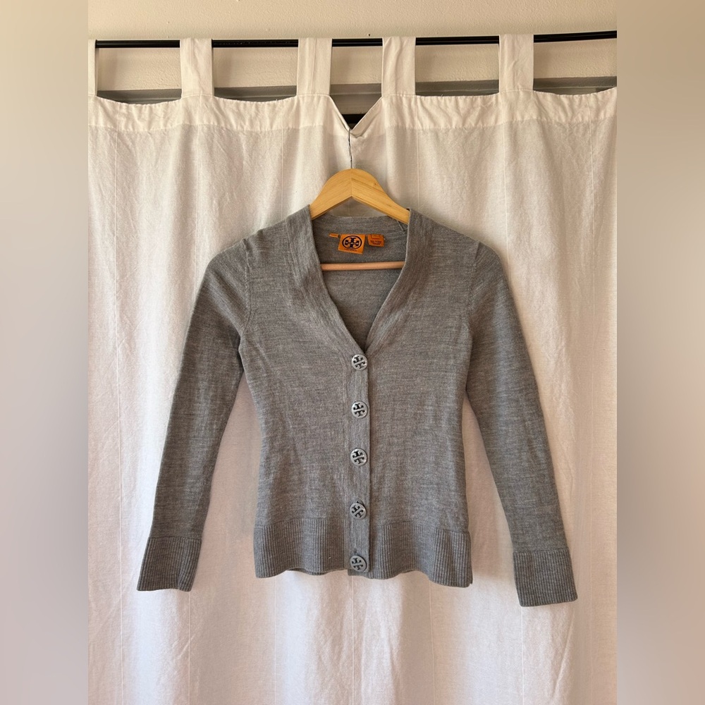 Tory Burch Heather Gray Cardigan